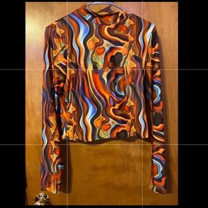 Marble all over print Turtle neck